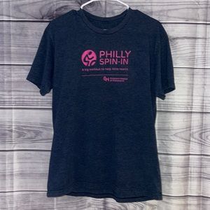 Women’s Philly Spin-In Gray/Pink Short Sleeve Tee Shirt Small